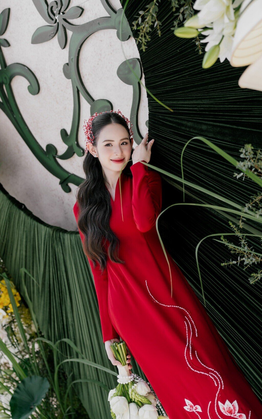 Hai mẫu áo dài cưới đặc biệt của cô dâu hot girl hơn 700.000 người theo dõi nổi đình đám mạng xã hội Việt - 2